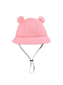 1pc Baby Toddler Cute Ear Windproof Scratch-Resistant Rope Bucket Hat, Adjustable Children's Hat For Boys And Girls, Casual Daily Wear - Multicolor - View 4
