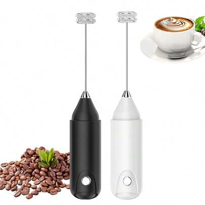 手持式电动奶泡器，便携式奶泡器，适用于咖啡、抹茶、热巧克力和鸡蛋，厨房必备工具