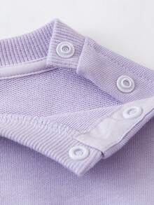 mini bala 2pcs Baby Girls/Unisex Soft Cotton Sweatshirt And Pants Set, Slim Fit, Spring 2026 Collection - Hyacinth Purple - View 6