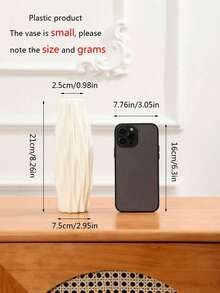 1个现代创意塑料花瓶，北欧风格插画容器，客厅卧室家居装饰插花配件，简约装饰 | 耐用塑料 - 白色 - 查看 2