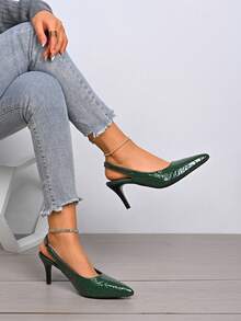 新款基础款运动纯色家居四季纯色学院办公高跟尖头鞋简约时尚美观舒适低价休闲运动高跟鞋乡村户外女士鞋舞蹈鞋鳄鱼纹时尚鞋