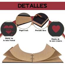 Album de Fotos Scrapbook con Pegatinas DIY Álbum de Recortes Retro con 80 Páginas Extraíbles, Regalo para Cumpleaños/Bodas/Bebé (Amor),37442917 - Verde militar - Ver 5