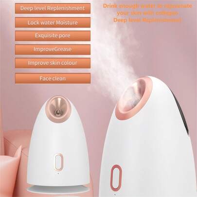 臭氧面部蒸脸器暖雾加湿器，适用于深层清洁面部，可用作蒸汽机、雾化器，适用于沙龙和家庭SPA，具有美白功效