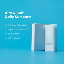 TB Barra solar suave de algodón SPF50+ PA+++ 0.67 onzas / 0.67 oz | Ingredientes naturales, antisebo, sensación mate suave | EWG Green + sin PEG, barra solar vegana coreana para la cara - Azul - Ver 4