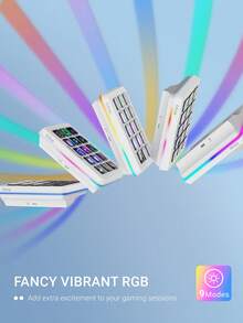 Bộ điều khiển đa phương tiện AmpliGame với 15 phím tắt, phù hợp với OBS Live Studio, hỗ trợ phím macro và các thao tác kích hoạt, bộ điều khiển đa phương tiện RGB cho PC để tạo nội dung/văn phòng - FIFINE D6 Trắng - trắng - Xem 5