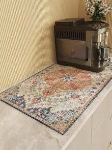 1/2pc Coffee Mat - Hides Stains, Highly Absorbent, Rubber Bottom, Quick Dry, Suitable For Kitchen Countertops, Coffee Bars, Dish Drying Racks, Compatible With Coffee Makers, Cafetieres, Espresso Machines - Retro American 2 - View 14