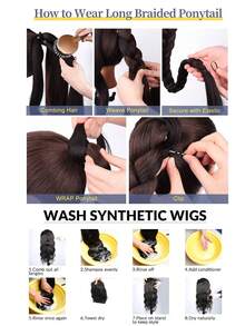 One-Piece Set Of 38-Inch Purple Braided Long Braided Ponytail Wig, Heat Resistant, Easy To Wear, Suitable For Everyday Wear And Holidays. - Multicolor - View 10