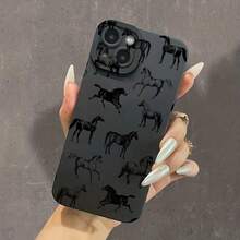 Black Horse Pattern Phone Case Compatible With IPhone 17 Air 16 15 14 13 12 11 Pro Max 14 15 16 Plus XS XR X 8 7 SE2, Soft Shockproof Protective Cover - Multicolor - View 6
