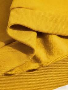 2026 Early Spring New Arrivals: Printed Back Sweatshirt, Women's Sweatshirt, Bright Orange, Simple Retro Y2K Print, Hooded Drawstring, Loose Fit, Comfortable Cotton Fabric, Versatile And Easy To Wear, Suitable For Shopping, Dates, And Daily Activities. Simple Letter Print Sweatshirt, Yellow Sweatshirt, Cotton Sweatshirt, New Spring/Summer Women's Sweatshirts, Floral Sweatshirt - Chrysanthemum Yellow - View 6