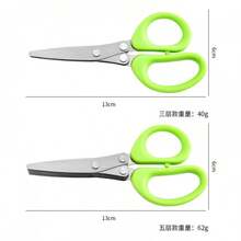 3/5 Layer Stainless Steel Multi-Function Kitchen Scissors, Vegetable Shears With Creative Feeding Assist Design, Household Onion Scallion Cutter