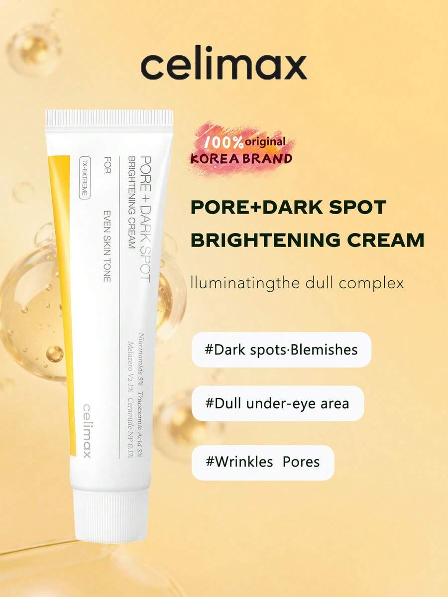 celimax Pore Refining Brightening Cream, Containing Niacinamide, Tranexamic Acid, TXA Cream, Shrinks Pores, Gentle & Non-Irritating, Moisturizing, Suitable For Sensitive Skin, Holiday Gift, 35ml/1.18 Fl Oz, Korean Cosmetics - 35ml - Xem 1
