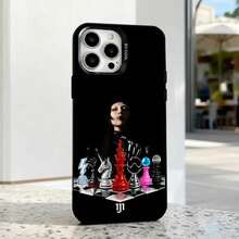 L- MAYHEM  Phone Case compatible with  17,16,15,14,13,12,11,Pro,Max,Plus,E,Air,Mini Black Tpu IMD Cover, Cover compatible with  17 pro hülle,  17 pro max hülle,  17 hülle,  16 pro hülle