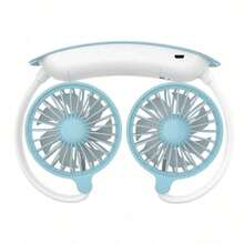 1200mAh tragbarer Dual-Kopf-Ventilator, unerlässlich für den Sommer, Hände-freier Nacken-Hänge-Sportventilator, Reiseventilator, 3 Windgeschwindigkeiten einstellbar, Nacken-Hänge-Dualventilator, für Zuhause, Schlafzimmer, Camping, Büronutzung