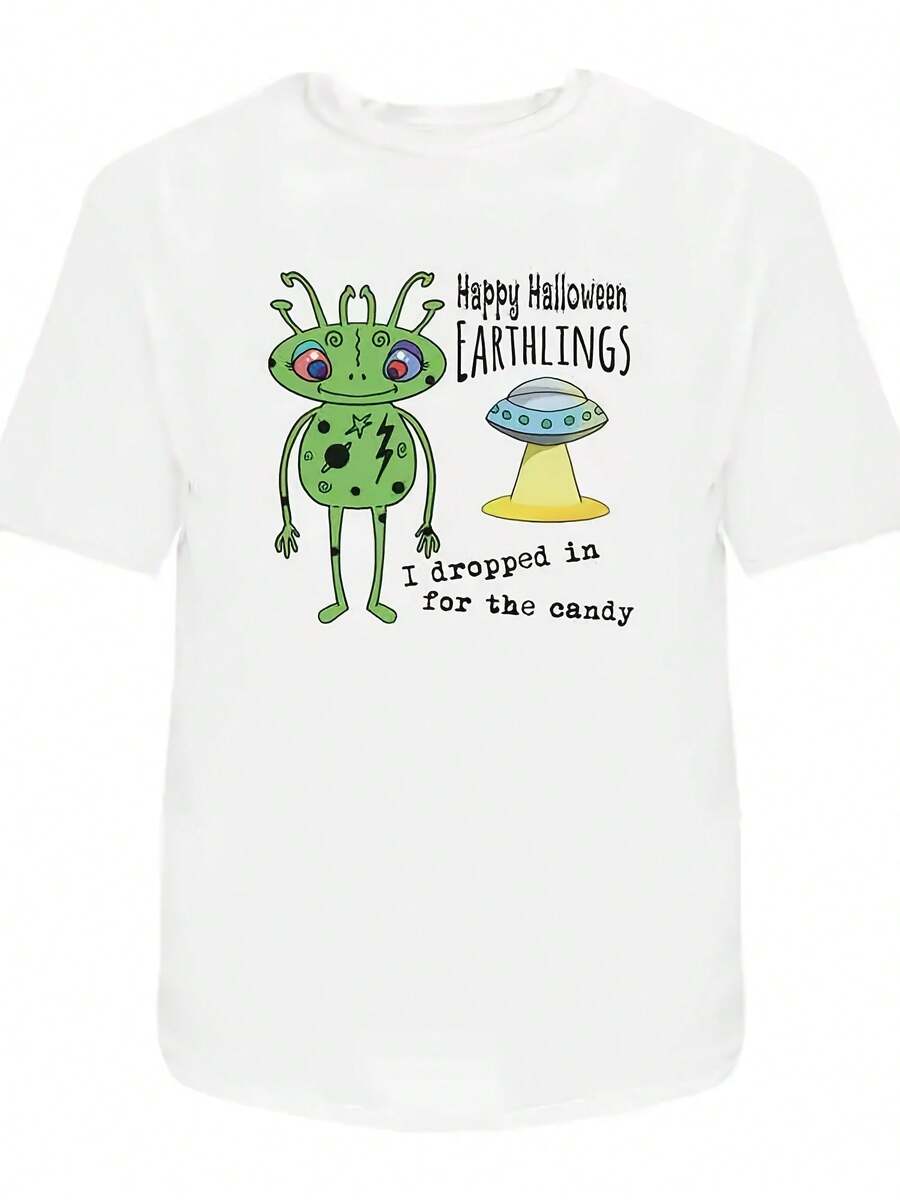 Happy Halloween Earthlings' Cotton T Shirt Ta049347 - 款式5 - 查看 1