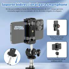 Cabezal de Bola para tripie para Celular,Accesorio trípode con Soporte para Celular,Adaptador de trípode para cámara Giratorio de 365°,Rótula para cámaras, teléfonos y aro de luz,36981819 - Multicolor - Ver 2