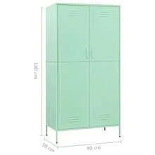 Wardrobe Mint 90x50x180 Cm Steel - Green - View 11