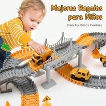 TendenciaPista Carro Juguete Niños Ingenierí Auto 190pcs 4 Coches AmarilloCalidad premium - Amarillo - Ver 6