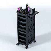 Carrito Auxiliar Estética Salón De Belleza Peluquería - Negro - Ver 3