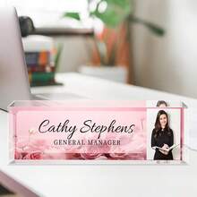 Customized Acrylic Desktop Nameplate - Personalized Office Decor, Suitable For Colleagues, Bosses, Teachers, Nurses - Ideal Employee Appreciation Gift (With Logo), Office Desk Accessory - Multicolor - View 22