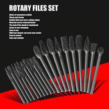 20Pcs Tungsten Carbide Rotary Point Double Slot Burr Die Grinder Set for Welding Casting - Negro - Ver 6