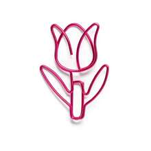 20个郁金香造型回形针，可爱花卉造型金属夹，适合学生和办公人士，春季主题文件整理器，学习用品大包装 - 彩色 - 查看 8