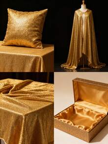 1pc Starry Sky Shiny Glitter Fabric, High-End Apparel Handmade DIY Cloth - Multicolor - View 5