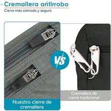 travel inspira Cinturón de Viaje Antirrobo con Protección RFID, Cremallera Segura y Bolsa Oculta para Pasaporte | Organizador Ultradelgado de Dinero en Efectivo | Viaje  y Ligero para Turistas - Gris - Ver 7