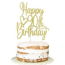 1 chiếc phụ kiện trang trí bánh sinh nhật lần thứ 90 lấp lánh vàng - Phụ kiện trang trí bánh sinh nhật lần thứ 90, Trang trí bánh kỷ niệm sinh nhật lần thứ 90, Trang trí bánh sinh nhật cho bữa tiệc sinh nhật lần thứ 90 - Nhiều màu - Xem 9