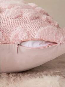 1个情人节装饰枕套，心形图案靠垫套，卧室装饰，适用于大型沙发、家居、卧室、室内卧室配件、户外节日装饰（不含枕芯） - 粉色 - 查看 3