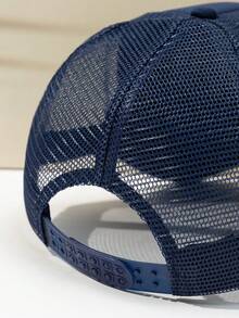 1顶男士户外休闲时尚字母图案透气可调节棒球网眼帽卡车帽