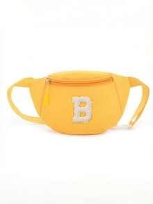 1pc DIY Girls Letter Print Crossbody Bag, Cute Shoulder Bag, Messenger Bag, Fanny Pack, Suitable For Daily Use, Outdoor, Travel, Hiking, Portable, Ideal Gift For Girls