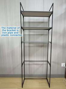 1pc Freestanding Laundry Rack, 2-3 Tier Minimalist Bathroom Toilet Storage Rack, Easy Assembly, Space Saving, Bathroom Decor Accessory - Multicolor - View 9