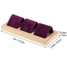 Bamboo And Wood Velvet Stud Storage Rack Jewelry Display Rack Earring Storage And Display Rack - 3 People - View 17