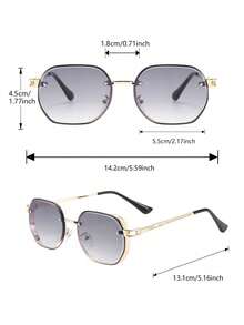 1副男士几何金属方形全框有色镜片眼镜，精致经典流行设计，完美ins风时尚眼镜，适合度假、商务休闲、外出等各种场合的穿搭配饰。 - 彩色 - 查看 6