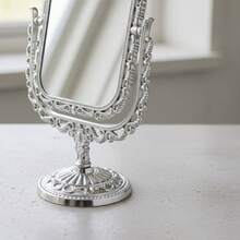 TendenciaEspejo Maquillaje Rectangular Vintage Doble Cara Plateado PlateadoCalidad premium - 1 - Ver 9