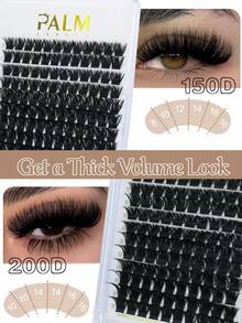 120/144Pcs Fluffy Lash Clusters Thick 120D/150D/200D, Volume Eyelash Clusters 8-16mm, D Curl Cluster Eyelash Extensions, Supersoft Individual Lashes Wispy Cluster Lashes Dramatic Full Look Eyelash(120D/150D/200D) - D - View 4