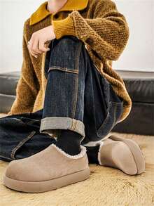 Thermal Lined Slip-On Shoes, Retro Style, Anti-Slip , Suitable For Home, Sports, Fashion & Warmth - Brown - View 6