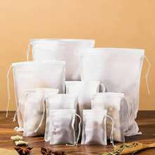 100pcs Pull-Out Non-Woven Fabric Disposable Tea Bags, Chinese Medicine Bags, Decoction Bags, Coffee Filter Bags, Tea Bags, Flower Tea Bags, 3 Sizes (Small, Medium, Large) - White - View 5