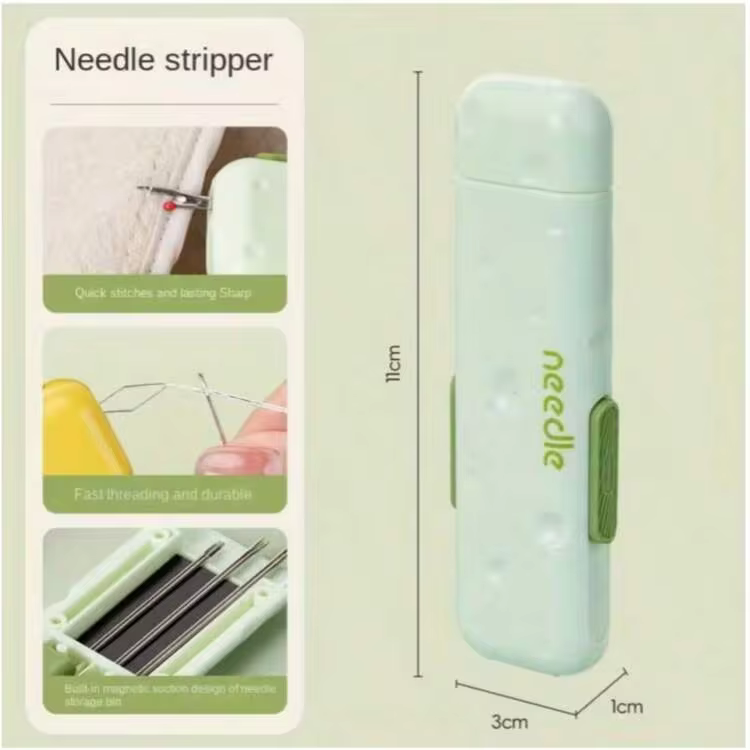 1 pieza Kit de costura 3 en 1 con enhebrador, descosedor y cortador de hilo retráctil, incluye enhebrador, descosedor, caja de agujas magnética, diseñado para costura a mano y otras necesidades de costura - Multicolor - Añade 5