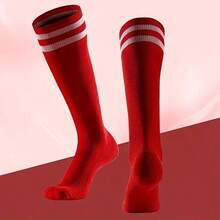 1双防滑吸湿排汗足球袜，加厚毛圈面料，及膝运动袜，成人及青少年适用，透气 - 彩色 - 查看 4