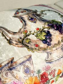 4件套沙发靠垫套，斋月主题，星星、月亮、宝石、花卉图案，天鹅绒材质，家居节日装饰，适用于卧室、户外和客厅，45*45厘米，不含枕芯 - 彩色 - 查看 6