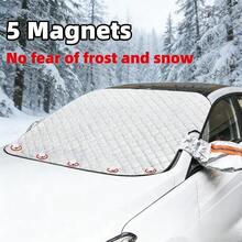 5 Magnetic Absorption Car Thickened Front Windshield Hood Anti-Ultraviolet, Frost-Proof, Snow-Proof Universal Window Sun-Proof Heat-Insulating Reflector Is Suitable For All Cars. - 5 Magnets - View 4