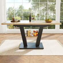 Telescopic Dining Table (118-157*70*75cm), Extendable Table, Kitchen Table, Extendable To 118-157cm Using Internal Extension Leaves, For Kitchen And Living Room, Wood-Colored Dining Table - 黑色 - 查看 12