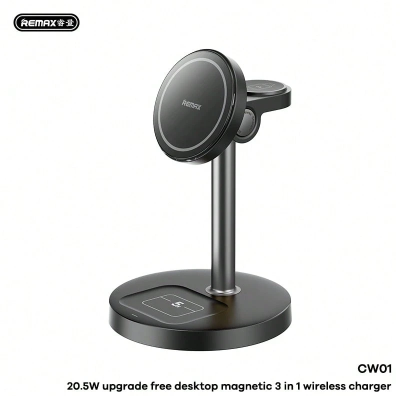 REMAX 20.5W Upgrade Free Desktop Magnetic 3 In 1 Wireless Charger CW01