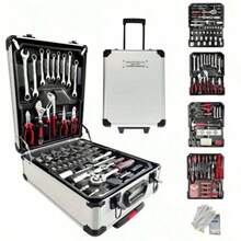 46pcs Professional Automotive Repair Tool Kit: Portable, Easy-To-Use Ratchet Wrench Set - Suitable For Car, Boat, Motorcycle Repair, Home & Industrial Maintenance - Includes Carrying Case - Multicolor - View 1