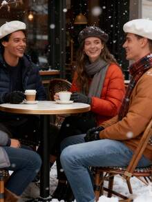 Cute Simple Solid Beret - 紅色 - 查看 3