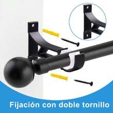 Juego de 6 Soportes para Cortinas de Aluminio, Soporte para Barra de Cortina, Ideal para Ventanas de Sala, Dormitorio o Cocina (6, Soporte de Barra única Lateral),37410877 - Multicolor - Ver 6