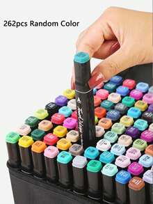 24/40/60/80/100/168/262 Colors Dual Tip Permanent Marker Pens, Suitable For Illustration, School Supplies, Back To School Season, Random Color Delivery
