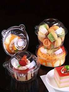 10/30/50/70/100pcs Paper Cupcake Boxes, Plastic Individual Cupcake Containers With Sealed Dome Lids, Suitable For Party Events - White - View 2