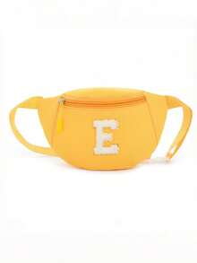 1pc DIY Girls Letter Print Crossbody Bag, Cute Shoulder Bag, Messenger Bag, Fanny Pack, Suitable For Daily Use, Outdoor, Travel, Hiking, Portable, Ideal Gift For Girls